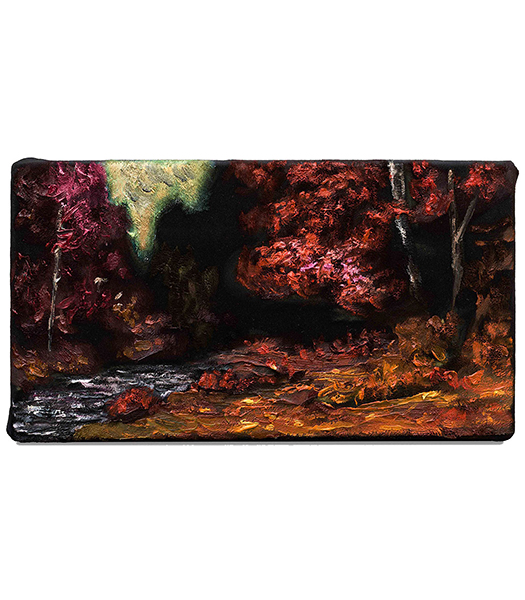 Arroyo Courbet 12x22cm oil on black velvet 2025 2
