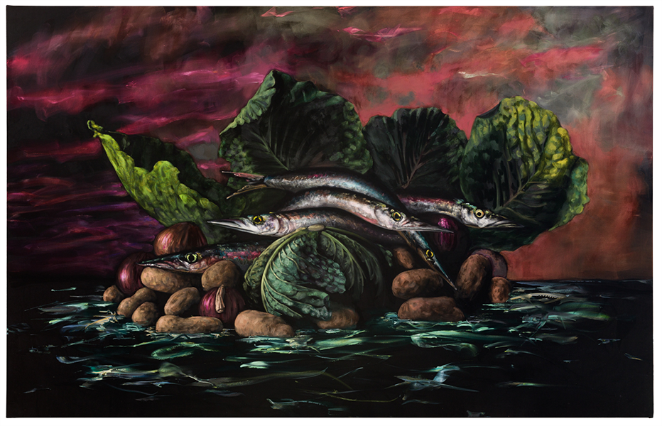 Jorge_Diezma-Isla-espeton-175x275cm-oil-on--black-velvet-2025